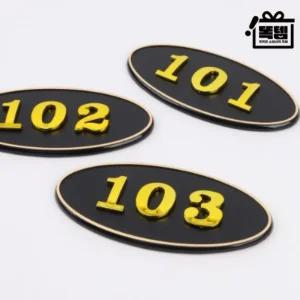 타원형 입체 호실판 현관문 호수판 사무실표지판 검정 똑템