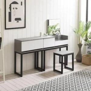 스틸 시즌4 가구산책 세트 서랍화장대+보조장+의자 H5750