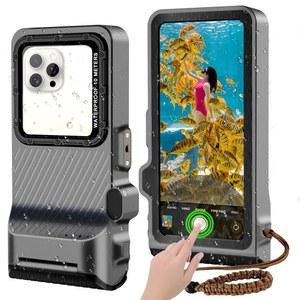 2025 업그레이드 방수 휴대폰 케이스, 다이빙 스노클링 수영 스쿠버 수중 터치 스크린 사진 커버 17/16/15/14/13/12/11 프로 맥스/XS/X 삼성 갤럭시 S25/S24/S23/S22(블랙 그레이)