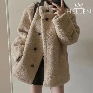 [헬렌] 시어링 하프 퍼 코트 하이넥 플리스 겨울 자켓 하프쉬프자켓 B-049