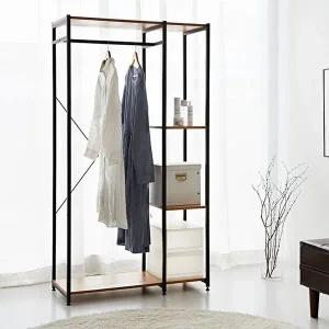 [마켓비]고품질 원목 선반 시스템행거 옷걸이 스탠드 2단행거 원목행거 원목옷걸이 2단행거 스탠드행거 WF