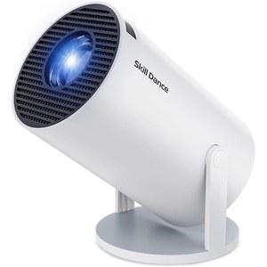 WIFI 6 및 5.3 블루투스를 지원하는 미니 프로젝터, 풀 HD 4K 및 자동 수직 키스톤 보정 기능을 갖춘 210 회전식 휴대용 프로젝터, 노트북/PC/스마트폰용 35-130인치 스크린 무비 프로젝터