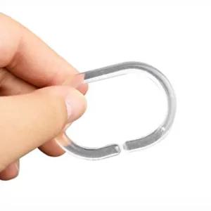 화장실커튼 플라스틱 커튼링 투명 커튼봉 고리 12P 화장실커튼 욕실커튼 방수커튼