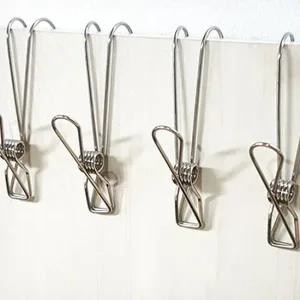 스텐 걸이형 파티션 집게 욕실 주방 고리 집게 4P SET 다용도집게 스텐집게 집게걸이
