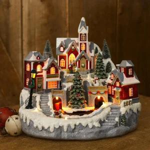 움직이는 기차오르골 크리스마스무드등 선물 회전 목마 기차