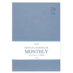 인디고 다이어리 2026 오피셜 빅 먼슬리 스케줄러 (날짜형 A4 월간) 업무용 (워터블루)/필수템/연간/계획