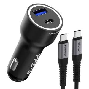 로랜텍 차량용 충전기 63W 면발광 PPS 듀얼 시거잭 차량용 초고속충전기 케이블 세트 119