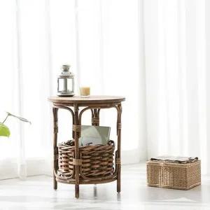 [마켓비]고품질 라탄 카페 테이블 사이드 티 테이블 소파 협탁 수납 라탄...