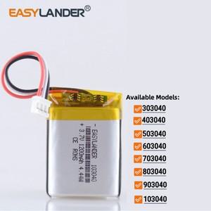 JST2.0 3Pin 3.7V 1200mAh 103040 충전식 리튬 이온 폴리머 배터리