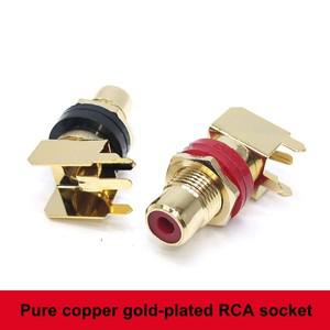 순동 금도금 AV 오디오 앰프 스피커 호환 회로 기판 와이어링 보드 익스텐션 RCA 소켓 단자 로터스 1-2 개