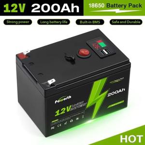 200000mAh 12V LiFePO4 리튬 배터리 4000+ 딥 사이클 UPS 카약 어군탐지기 검출기 파인더 태양광 패널 파워