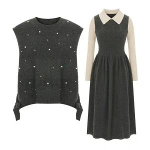 [샐리] 진주베스트카라니트원피스세트_I5D-CSE020