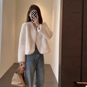 [라일리여성의류] Rly 무지 하프코트 여성 겨울 반코트 포근한 패션 털