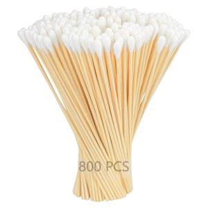 800개의 6인치 길이 면봉 - 엑스트라 롱 나무 스틱 청소 메이크업, 매니큐어, 전자제품, 보석, 미술 및 공예, 가정 반려동물 관리를 위한 대형 손잡이 면 팁 어플리케이터