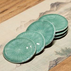 연잎문양 청자 찻잔받침 티 터 다도용품 컵받침