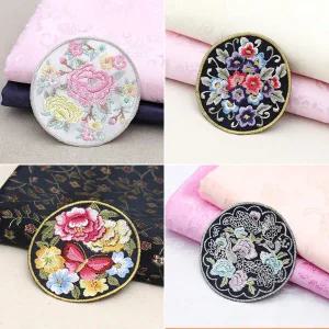 소잉데일리]한복 원형 자수 장식 당의 앞 어깨 조바위 옆 가방 등 부자재 와펜