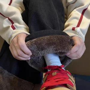 바이크 바지 모터사이클 팬츠 라이딩 방한 남성 유행 코듀로이 두꺼운 양털 벨벳 가을 겨울 안감 통합 와이