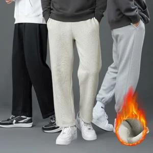 남녀공용 히든 스트링 기모 와이드팬츠 (4컬러/3사이즈) / 데일리 바지 기모 밴딩바지 와이드