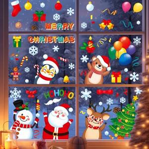 크리스마스 창문 스티커 메리 홈 데코 2025 벽 아이 방 새해 장식