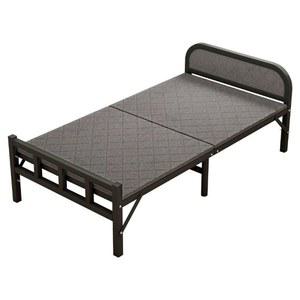 접이식 철제 침대 싱글 블랙 두꺼운 원목 블랙ㅣ100cm 자취방 싱글베드 회색 1인용
