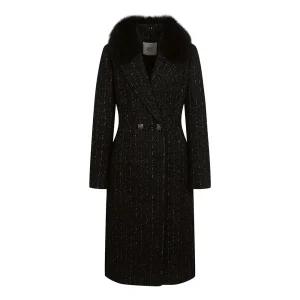 [베스띠벨리]폭스 퍼 글리터 트위드 롱코트 BJHAY2695 H