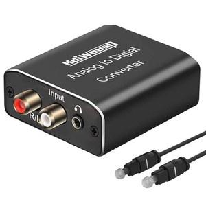 [미국배송] PS4 XBOX HDTV DVD 헤드폰용 아날로그-디지털 오디오 변환기 HDIOUSP RCA R/L 또는 3.5MM 잭 AUX-디지털 동축 토슬링크 광 SPDIF 어댑터(알루미늄)