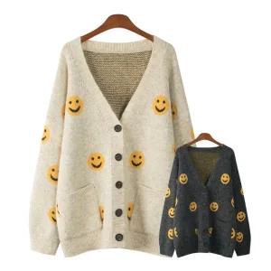 에스티아 1475 해피 스마일 니트 가디건 빅사이즈