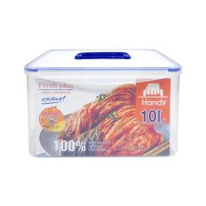 후레쉬 플러스 핸들 김치통 투명 10L 대용량 대형 직사각 밀폐용기 손잡이 김장용 김치 보관