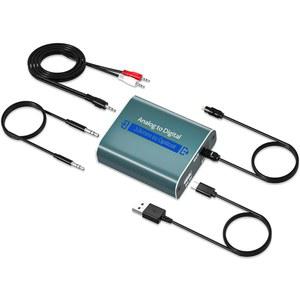 [미국배송] 아날로그-디지털 오디오 변환기(케이블 7피트/2.1M RCA AUX에서 광케이블 AUX 입력 광출력 사운드바 컴퓨터 프로젝터 등을 위한 3.5MM-광학 어댑터 포함)