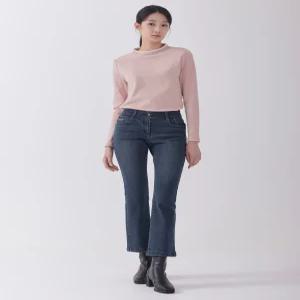 [지센] [FIT-SHEN] 포켓 자수 기모 부츠컷 데님팬츠 LCDPOA22_BL