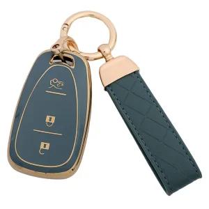 엠디글로벌 쉐보레 TPU 차키케이스 호환 + 가죽스트랩 세트