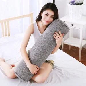 [알티피아]일반쿠션 홈스테이 면마 원통 쿠션 15x60cm 그레이