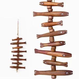 [더담고]국산 우드 물고기 장식 소품 ( 전통 풍수 인테리어 집들이선물 생선모형 벽걸이 장식품 )