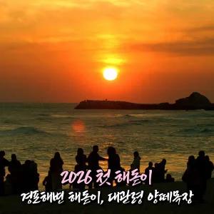 [강원] 강릉 경포해변 해돋이+평창 대관령 양떼목장 무박여행 (경포대 일출 12/31出) / 서울경기出