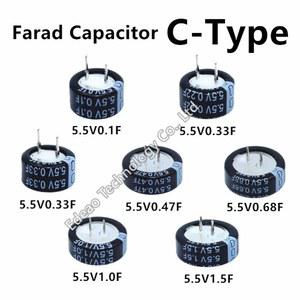 2~10개 5.5V 커패시터 5.5V/0.1F 0.22F 0.33F 0.47F 0.68F 1.0F 1F 1.5F 패러드 커패시터 C형 버튼 커패시턴스
