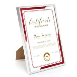 사각 모던 탁상용 상장 액자 라인 자격증 평면 A4