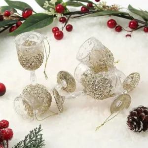 5개 장식 오너먼트 샴페인잔 럭셔리 고급 세트 트리