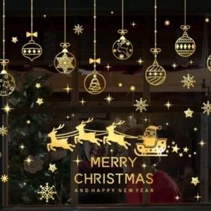 크리스마스 창문 산타 시트지 인테리어소품 눈꽃 벽장식 꾸미기 루돌프 성탄절 스티커