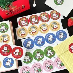 실링 세트 6장 스티커 크리스마스 원형 성탄절