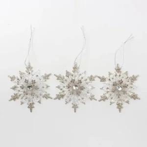 트리 골드눈결정 장식 고급 오너먼트 3개 세트 럭셔리