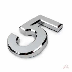 모텔 숫자스티커 이니셜 숫자5 은색