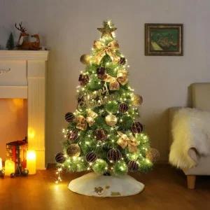 전구 풀세트 뉴리얼 눈꽃 에보니 포함 솔잎 120cm 트리