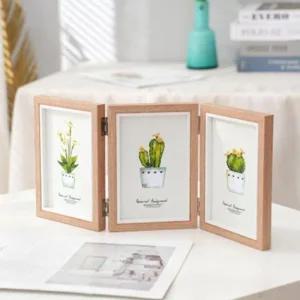 접이액자 사진 탁상 3단 가족 접이식 프레임 스탠드 액자 포토액자
