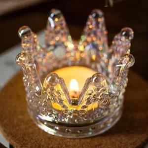 홀더 캔들 오로라 왕관 크라운 티라이트 촛대 트레이