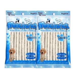 강아지 우육피 우유 먼치껌 스틱 10개입 2P 치석제거/개/껌/애견/무설탕/덴탈/대형견/치석/제거/양치/딩고