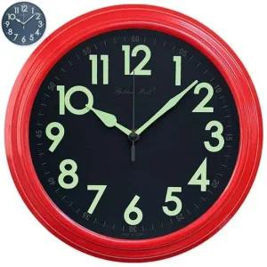 GB4697 야광 무소음 메탈 벽시계 25cm 레드 제조한국