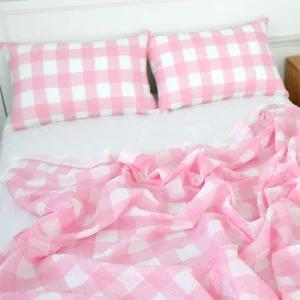 바숨 체크 여름 홑이불+베개커버 침구세트 싱글 S/SS