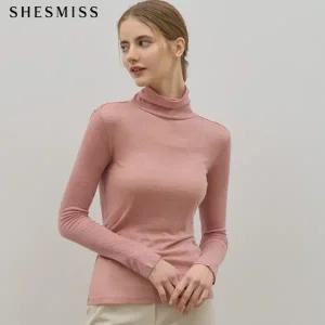 [쉬즈미스(SHESMISS)] 베이직 슬림핏 터틀넥 울 티셔츠 (택가격: 98000원)
