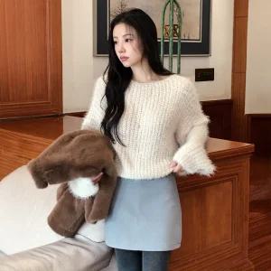 [요즘에] 유엘솔잎보트넥니트