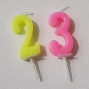 [마이모노샵] 생일 파티 이벤트 케이크 데코 파스텔컬러 숫자초 2개